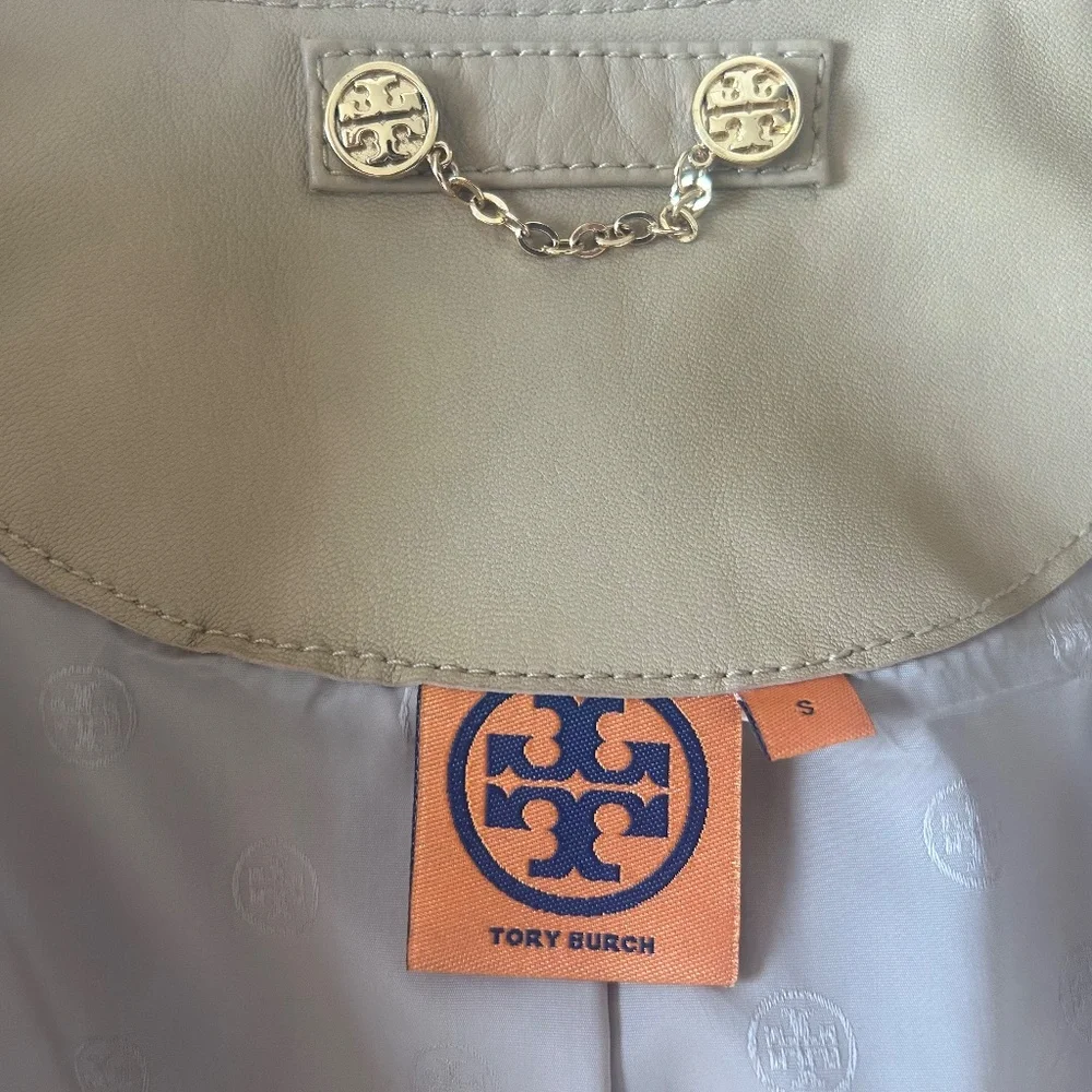 Tory Burch Tan Leather Jacket Size Small